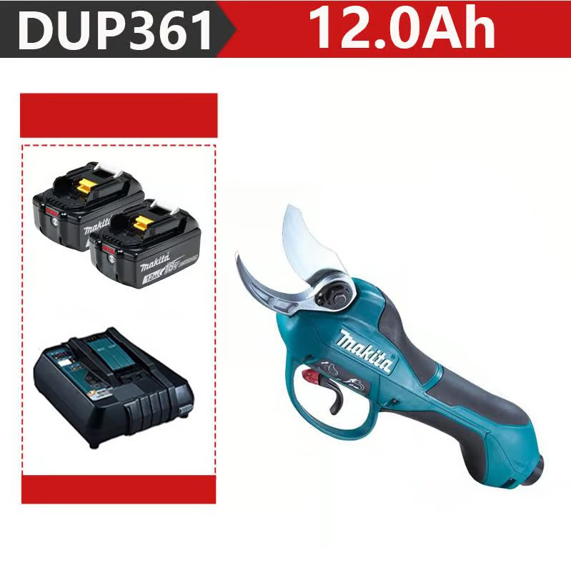 [Makita DUP361PT2 záhradnícke nožnice 3000 W + dve 12,0 Ah batérie 96 V + nabíjačka] Výdrž batérie 24 hodín